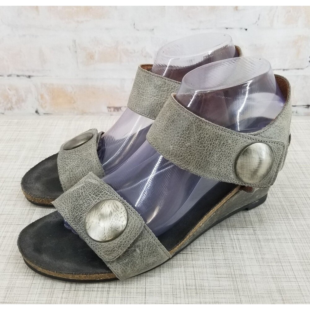 Taos Carousel 2 Grey Wedge Ankle Strap Sandle Women's Size 8/8.5 EU 39 - Picture 2 of 12